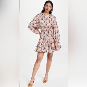 RHODE Ella Belted Floral Harmony Mini Dress